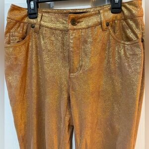 Eric Tan Suede Like Copper Shimmer pants
